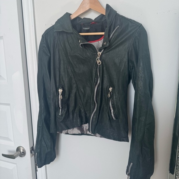 Doma Women's forest deep green Leather Jacket M - Picture 3 of 10